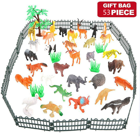 BrightNest kids 53pcs/set Mini Animal World Toy Set